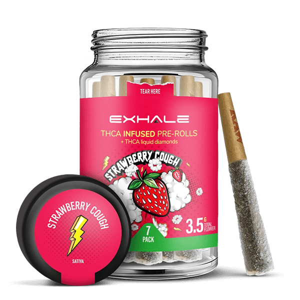 THCA Baby J's - Triple-Infused Pre-Rolls - Strawberry Cough Strain THCA Baby J's - Triple-Infused Pre-Rolls - Strawberry Cough Strain